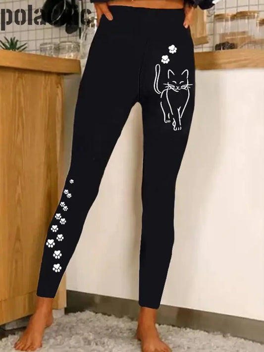 Leggings De Mode D’impression D’art Chat Des Femmes