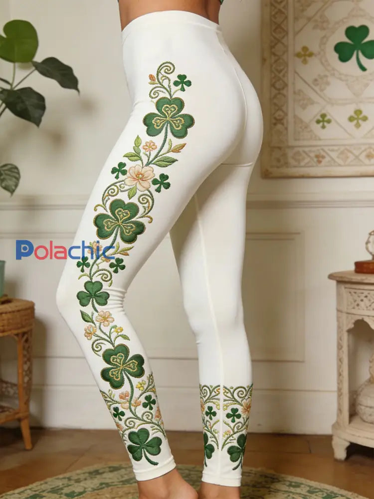 Leggings St. Patrick’s Day pour femmes Blanc / S