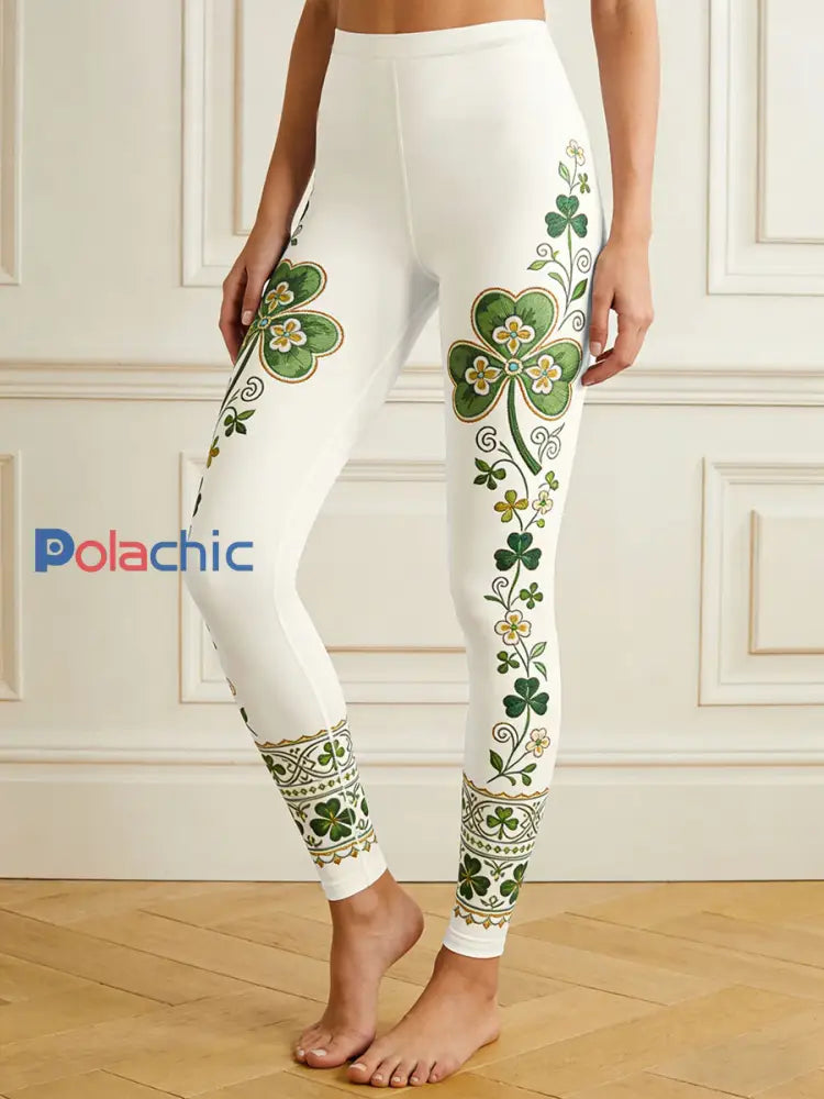 Leggings St. Patrick’s Day pour femmes Blanc / S