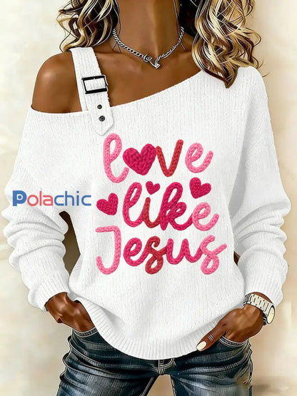 Les femmes de la Saint-Valentin aiment comme Jésus Tops Blanc / S