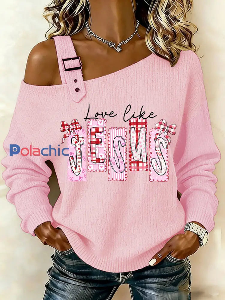 Les femmes de la Saint-Valentin aiment comme Jésus Tops Rose / S