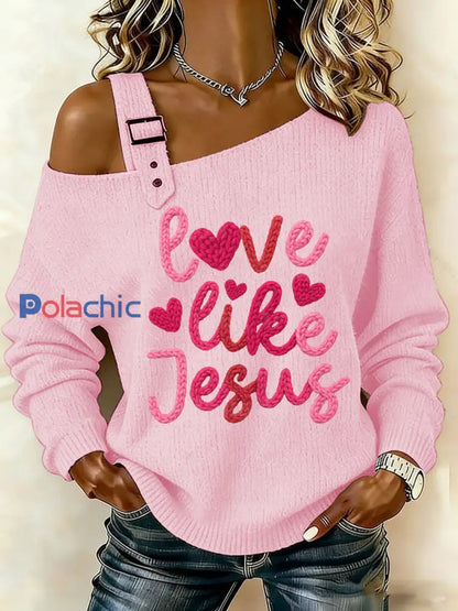 Les femmes de la Saint-Valentin aiment comme Jésus Tops Rose / S