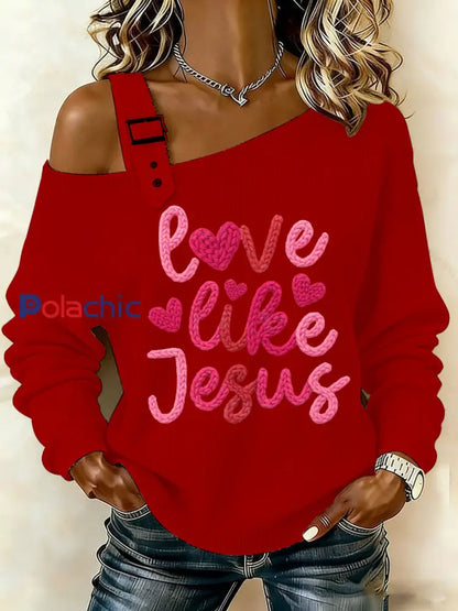 Les femmes de la Saint-Valentin aiment comme Jésus Tops Rouge / S