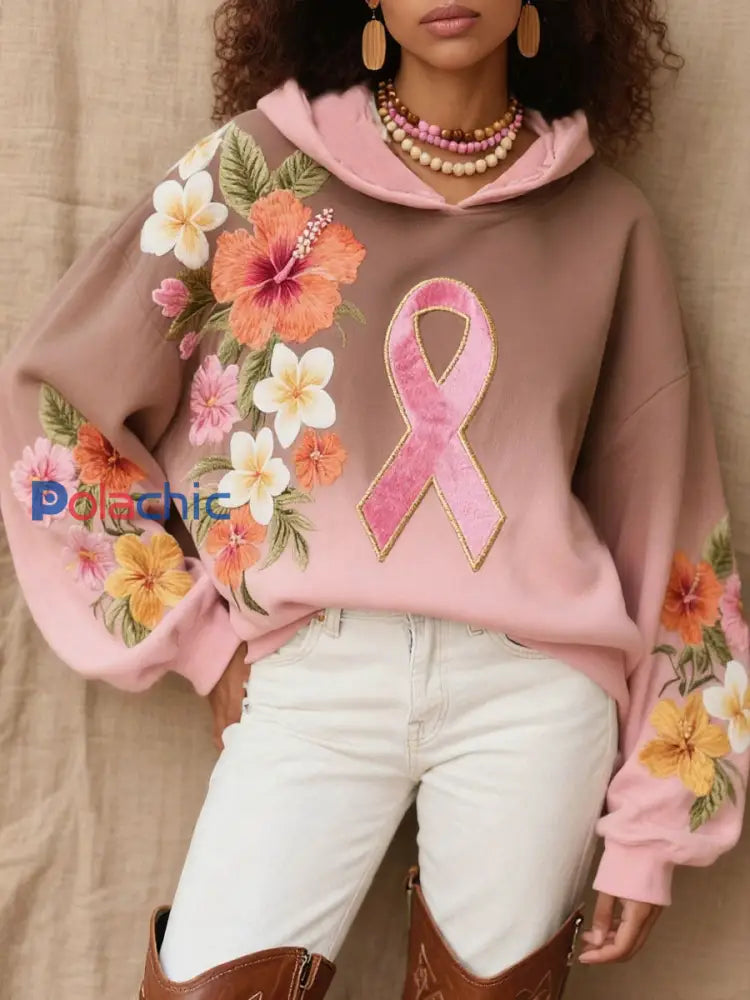 Les femmes du cancer du sein Hoodies Rose / S
