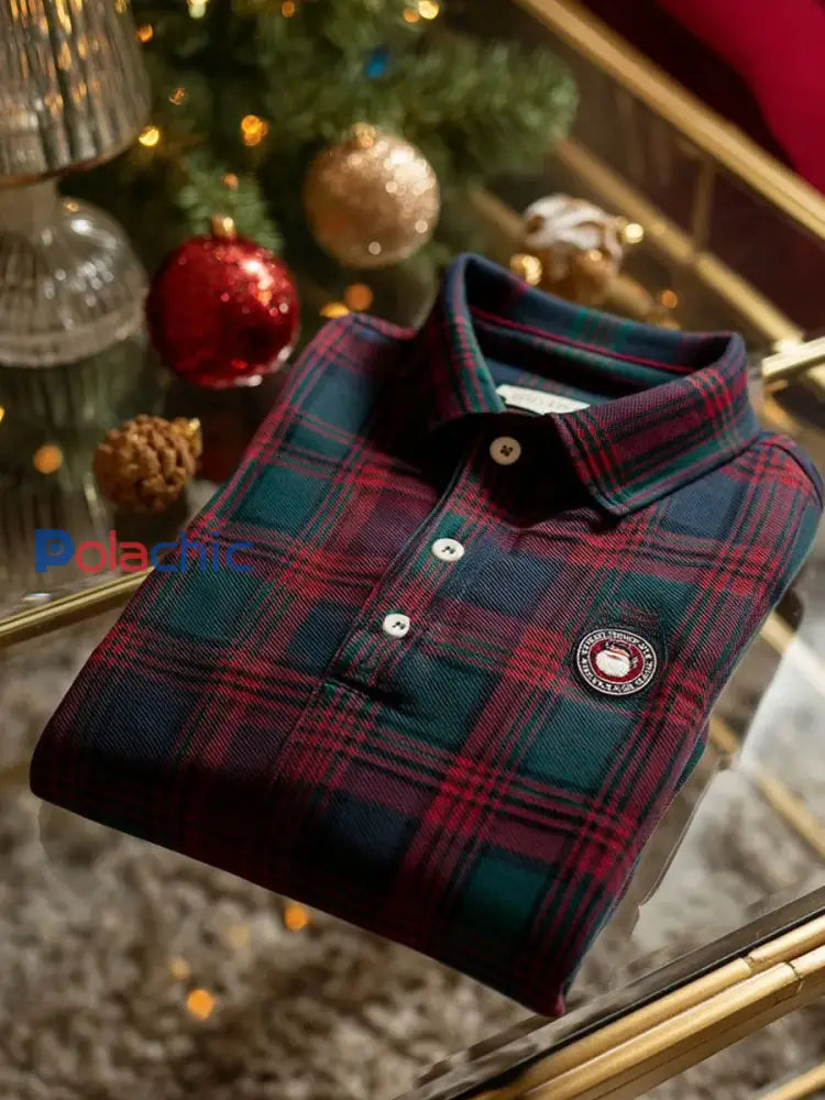 Les hommes de style d’affaires de Noël Art imprimé Casual Tops comme image / S