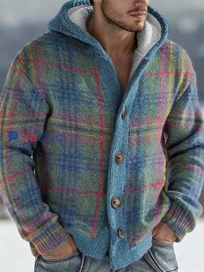 Les hommes portent l’art géométrique Cardigan Bleu / S