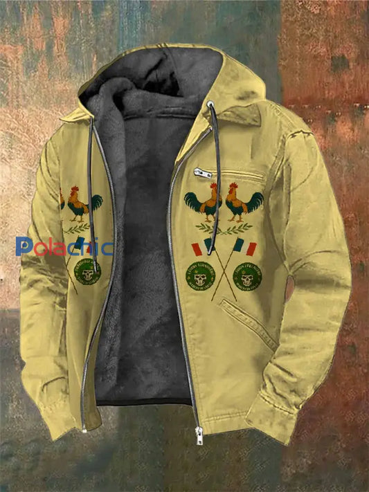 Manteau À Capuche Vintage Coq Français Imprimé comme image / S