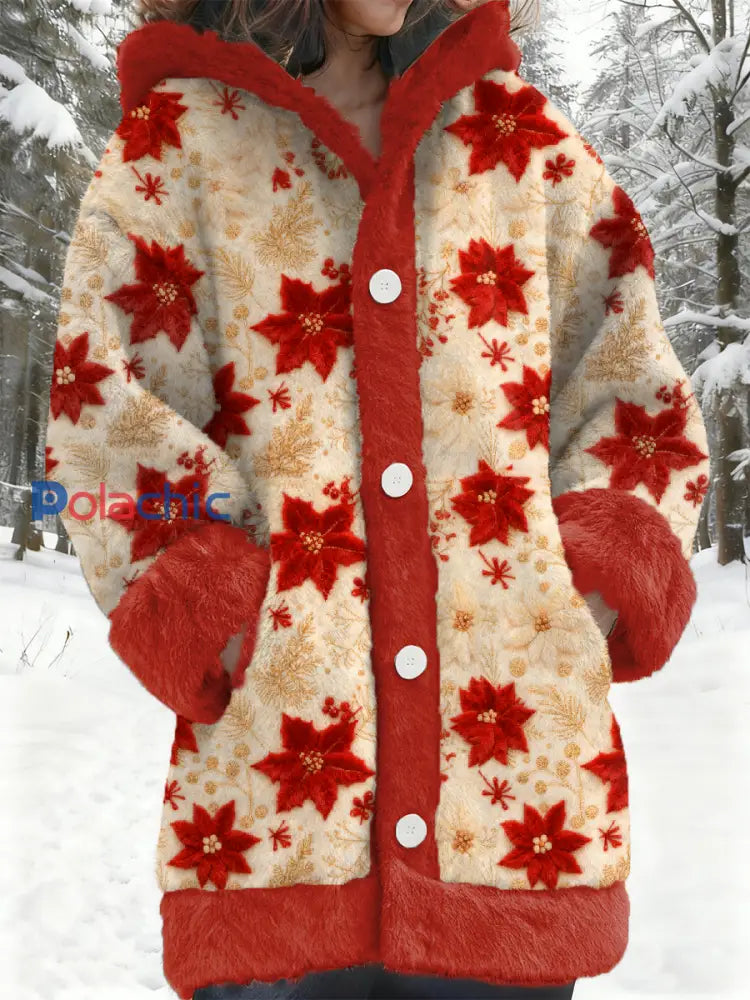 Manteau de modèle de jour de Noël de la flanelle des femmes comme image / S