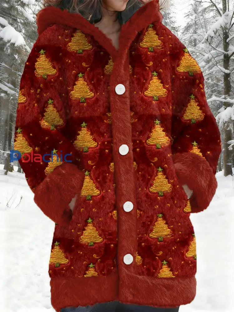 Manteau de modèle de jour de Noël de la flanelle des femmes comme image / S