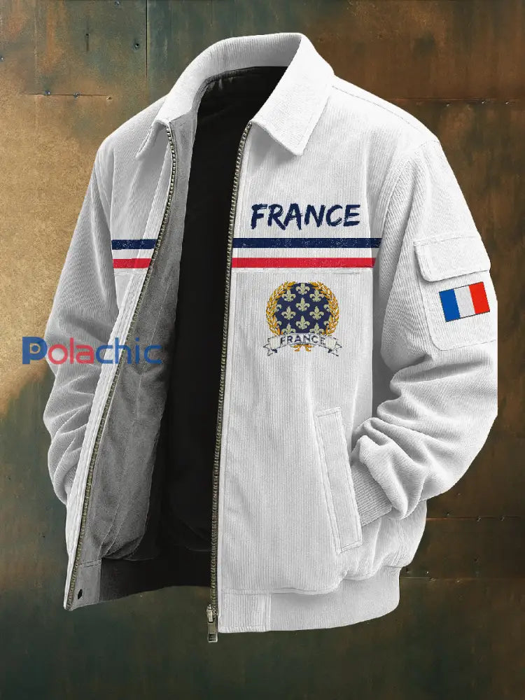 Manteau de veste décontracté rétro imprimé français As picture / S