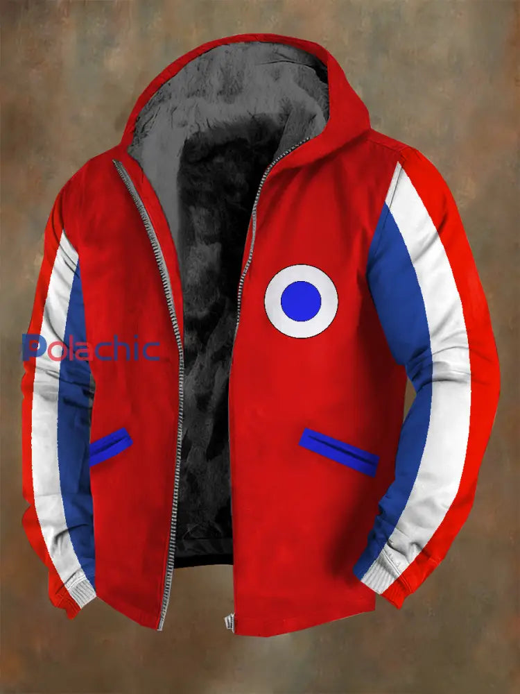 Manteau De Veste Décontracté Rétro Imprimé Français As picture / S