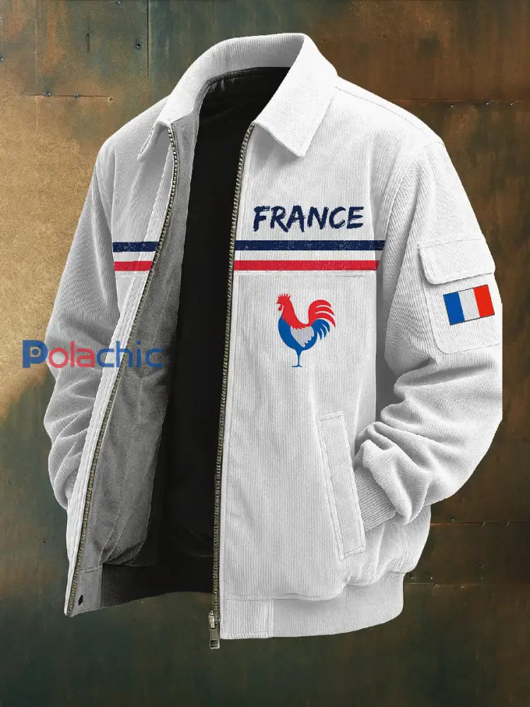 Manteau de veste décontracté rétro imprimé français As picture / S