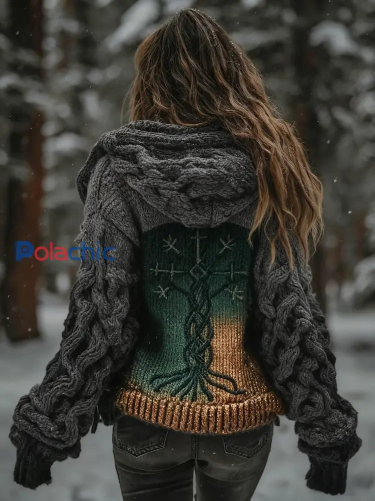 Manteau en tricot Viking Vegvisir Cardigan Femme Gris / S