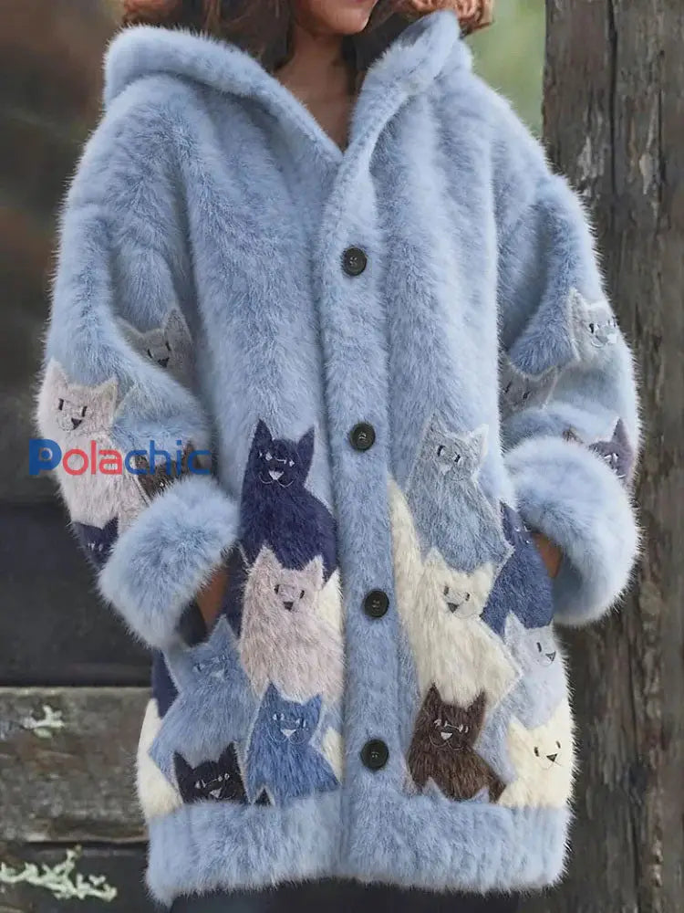 Manteau long Composite Fleece Femme Bleu / S