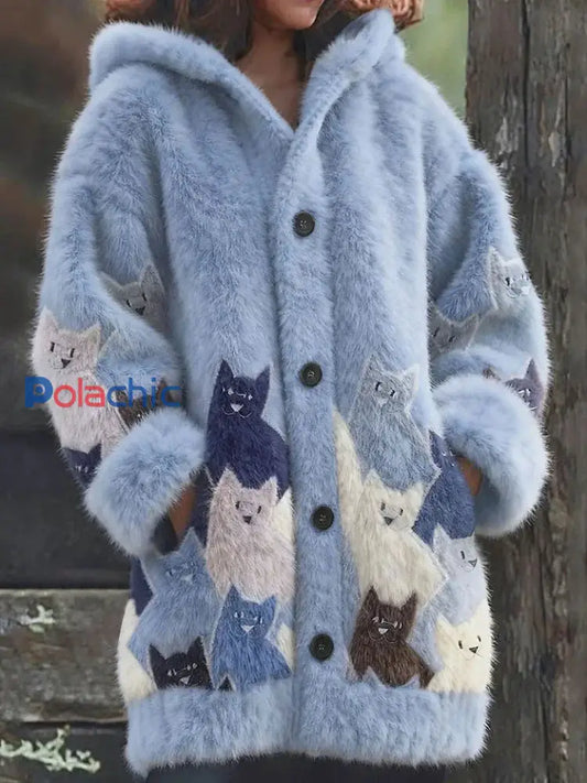 Manteau long Composite Fleece Femme Bleu / S