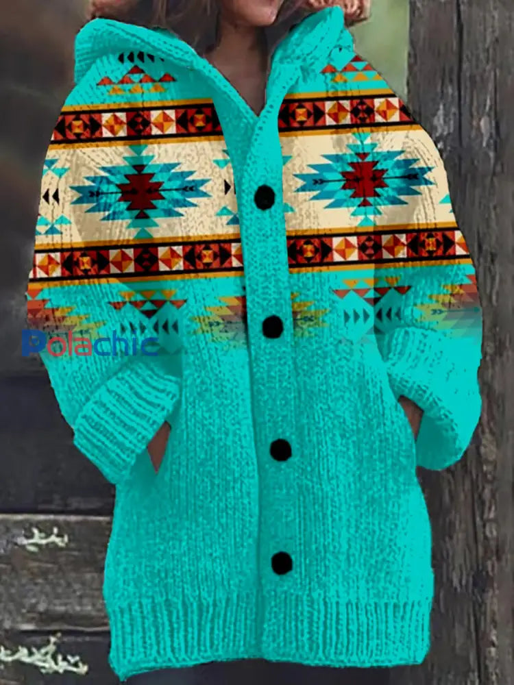 Manteau long Western Aztec Vintage Femme comme image / S