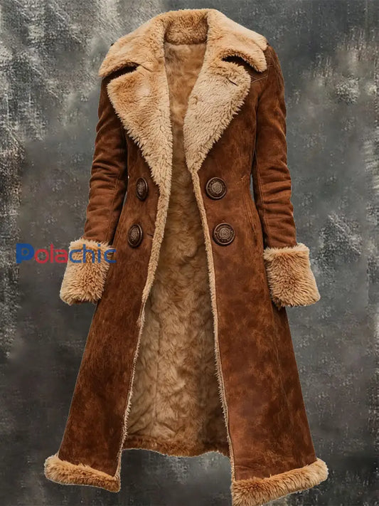 Manteau Retro Warm Outdoor Femme Marron / S