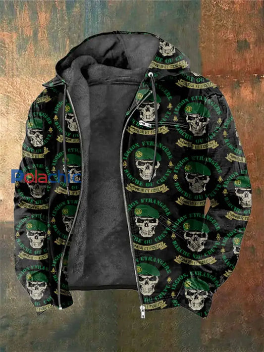 Manteau Vintage Régiment Étranger Français Imprimé À Capuche comme image / S
