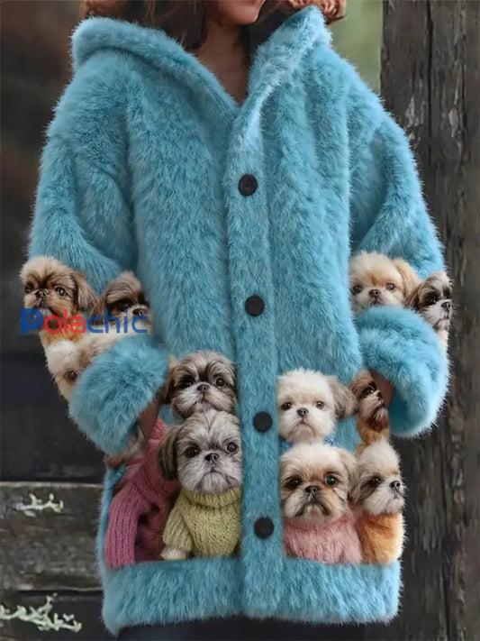 Manteaux Flanelle Imprimé Animal Femme comme image / S