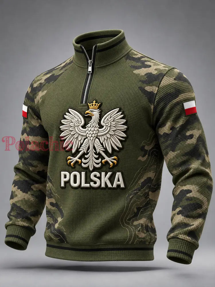 Męska bluza wojskowa z Polski z zamkiem błyskawicznym - A / S