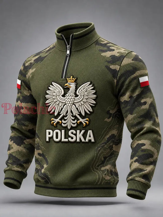 Męska bluza wojskowa z Polski z zamkiem błyskawicznym - A / S