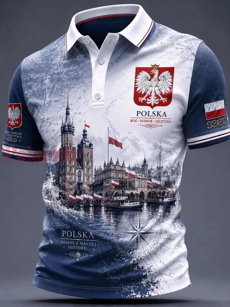 Męska koszula z krótkim rękawem z Polską - A / S