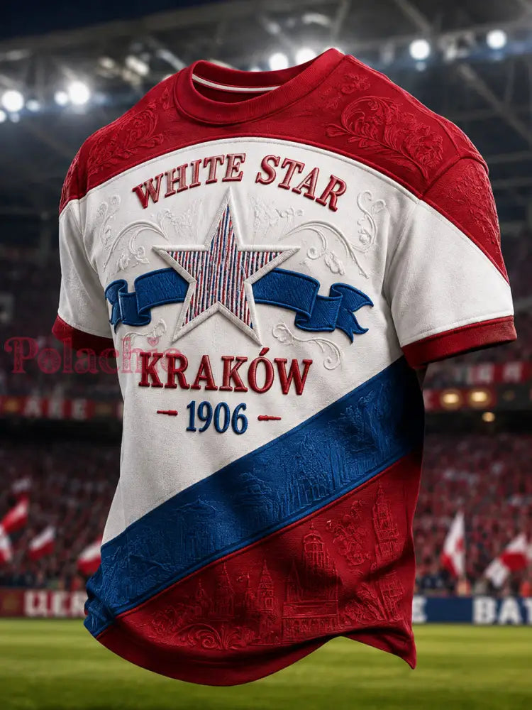 Męska koszulka z motywem dziedzictwa piłkarskiego Krakowa - Jak na zdjęciu / S