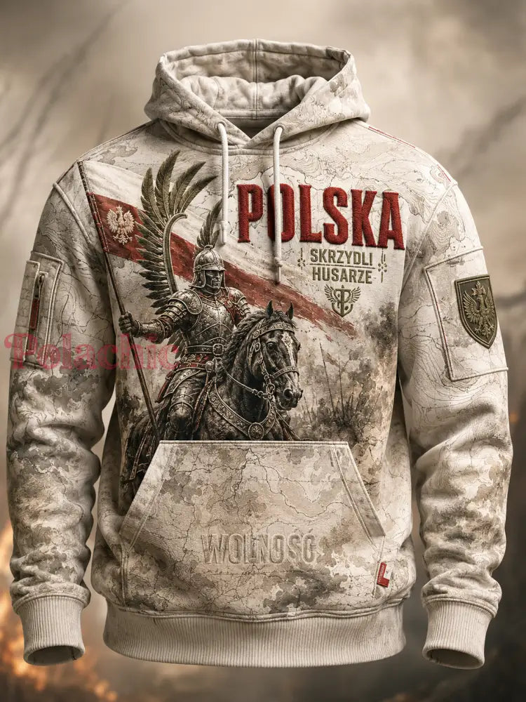 Męski bluza wojskowa polska z szerokimi ramionami i kieszeniami - A / S