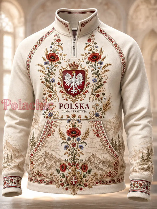 Męski polski bluza z półzapinany­m kołnierzem stójką - A / S