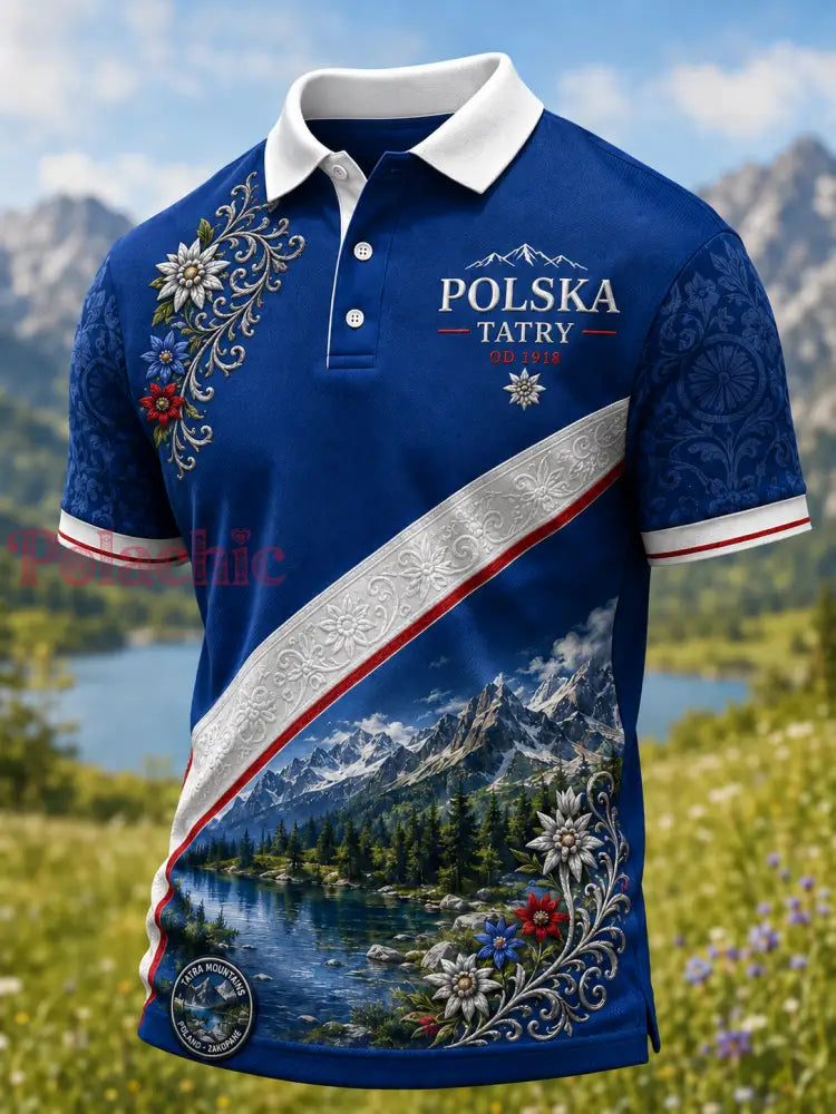 Męski polski góralski koszulka z krótkim rękawem na festiwal w Zakopanem - A / S
