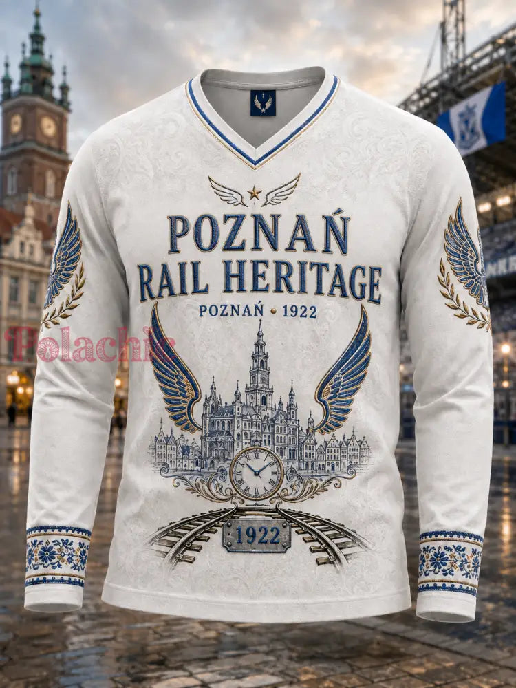 Męski polski t-shirt z waflem na długi rękaw z motywem piłkarskim - A / S