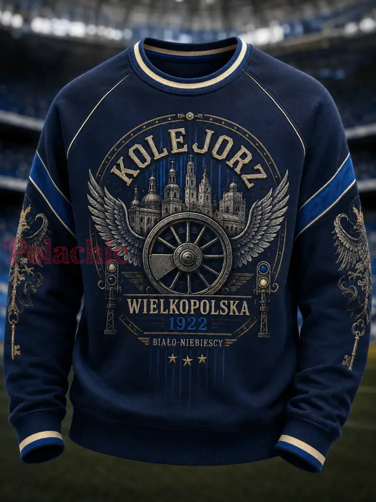Męski polski t-shirt z waflem na długi rękaw z motywem piłkarskim - A / S