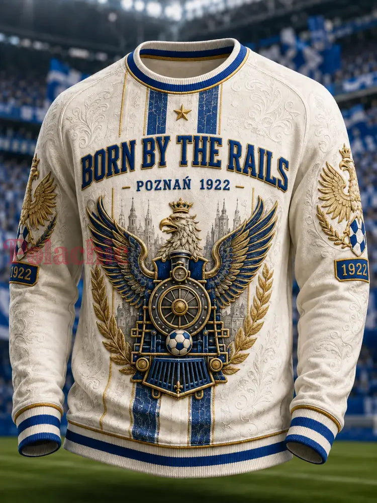 Męski polski t-shirt z waflem na długi rękaw z motywem piłkarskim - A / S