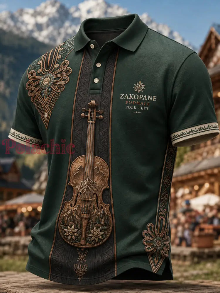 Męski Polski Zakopane Mountain Folk Festival Koszula z krótkim rękawem - A / S