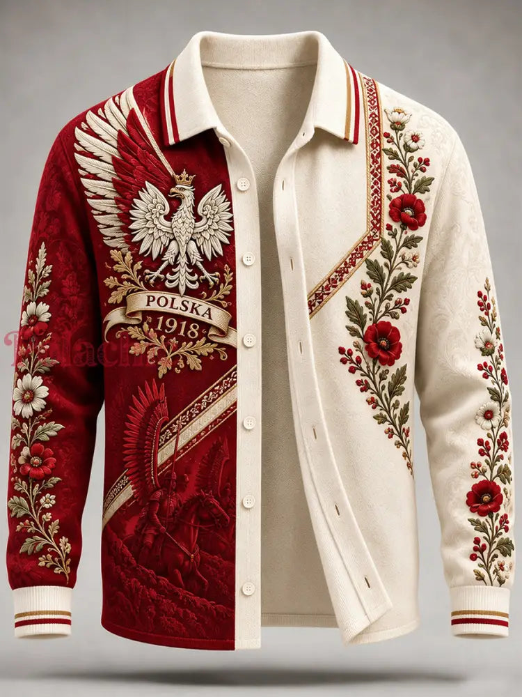 Męski sweter z imitacji wełny w polskim stylu - A / S