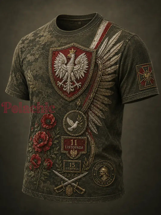 Męski t-shirt wojskowy polskich sił zbrojnych z krótkim rękawem - A / S