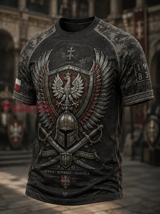 Męski t-shirt wojskowy polskich sił zbrojnych z krótkim rękawem - A / S