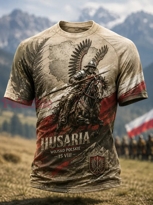 Męski t-shirt wojskowy polskich sił zbrojnych z krótkim rękawem - A / S