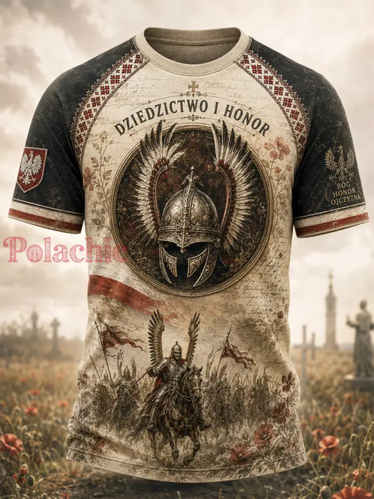 Męski t-shirt wojskowy polskich sił zbrojnych z krótkim rękawem - A / S