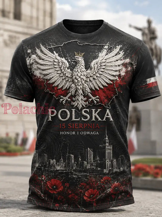 Męski t-shirt wojskowy polskich sił zbrojnych z krótkim rękawem - A / S