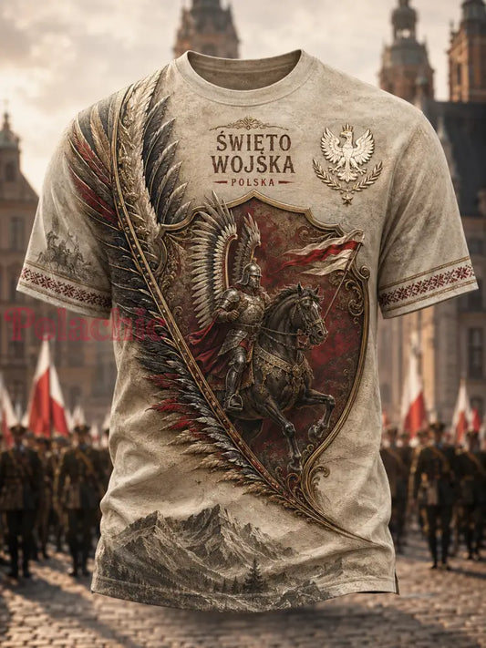 Męski t-shirt wojskowy polskich sił zbrojnych z krótkim rękawem - A / S