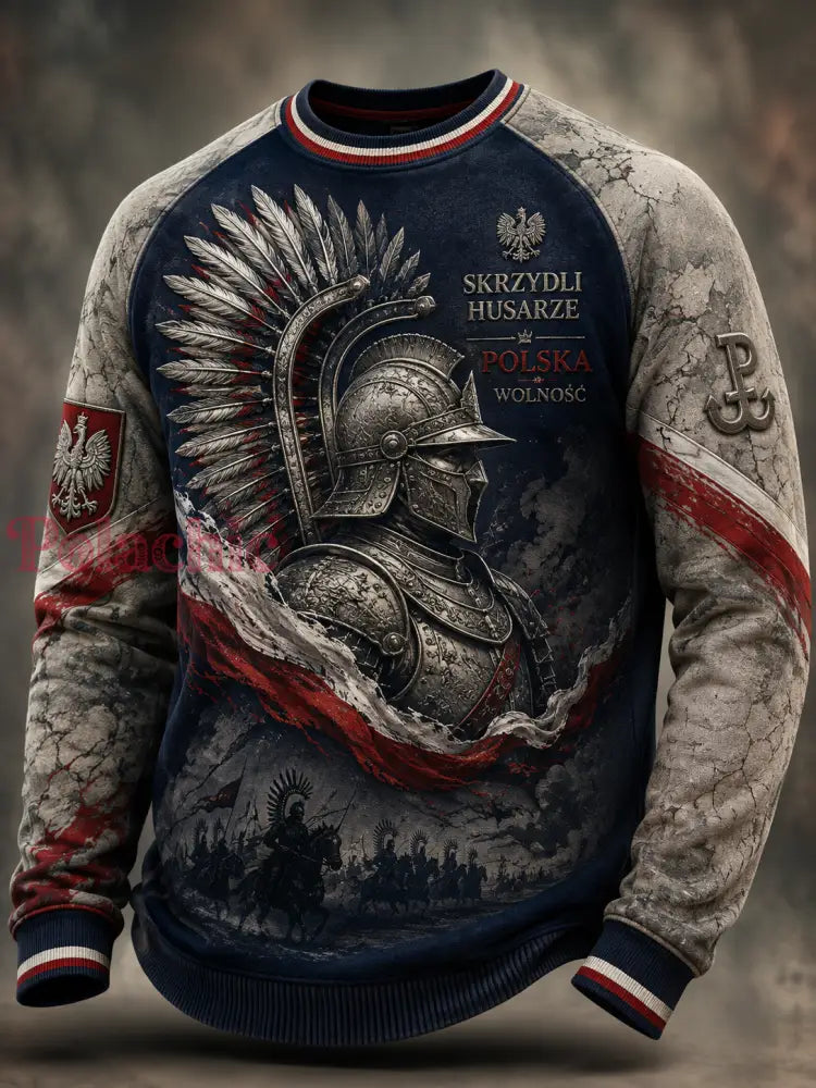 Męski t-shirt z dzianiny gofrowej z długim rękawem wojska polskiego - A / S