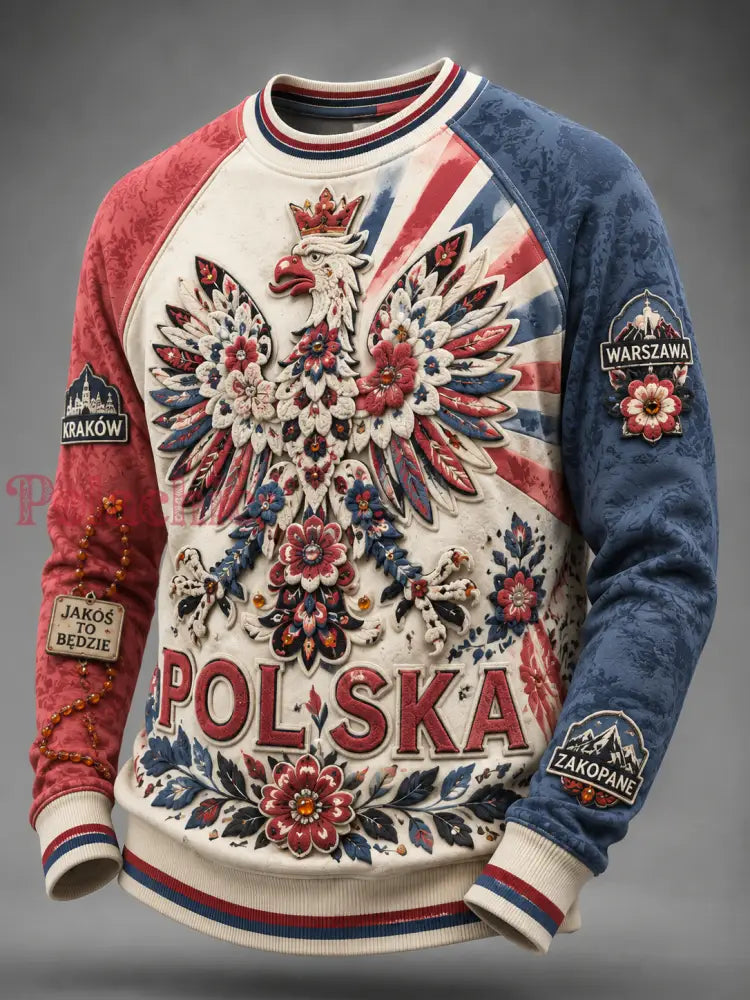 Męski t-shirt z falbanką w Polsce z długim rękawem - A / S