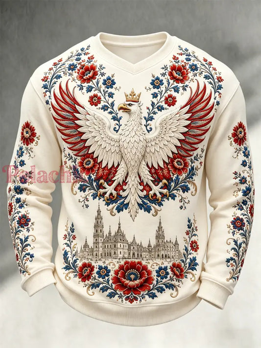 Męski t-shirt z falbanką w Polsce z długim rękawem - A / S