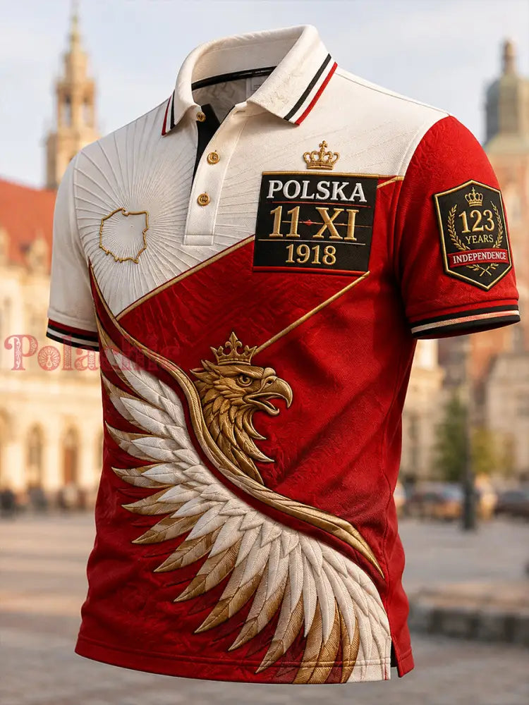 Męski T-shirt z krótkim rękawem na Dzień Niepodległości Polski - A / S