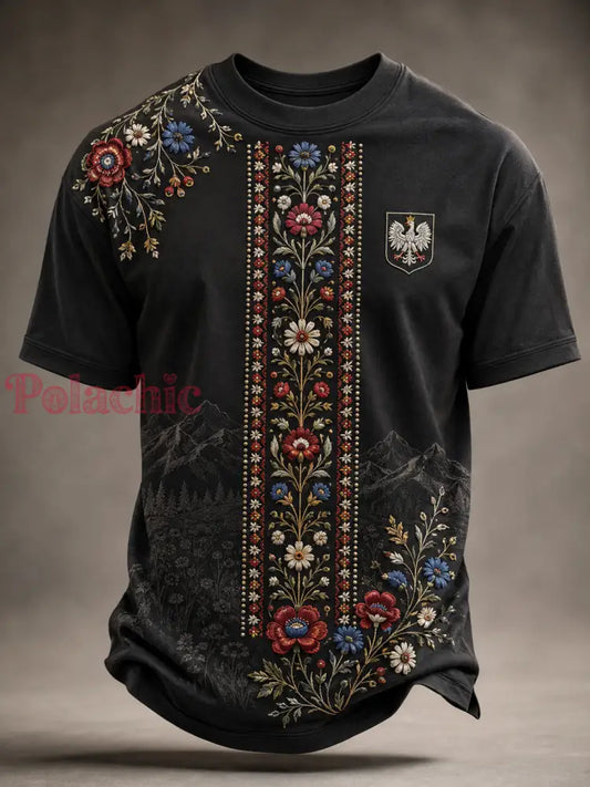Męski t-shirt z krótkim rękawem z Polską - A / S