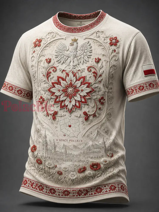 Męski t-shirt z krótkim rękawem z Polską - A / S