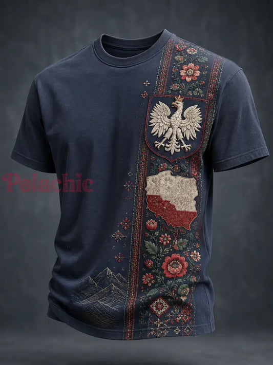 Męski t-shirt z krótkim rękawem z Polską - A / S