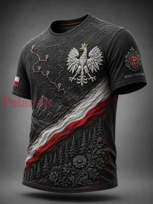 Męski t-shirt z krótkim rękawem z Polską - A / S