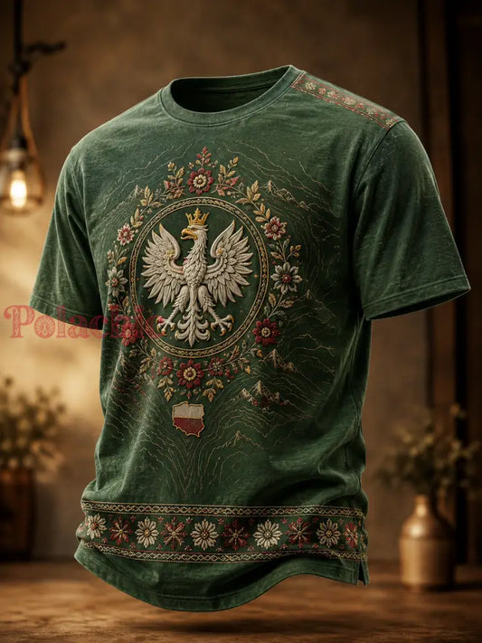 Męski t-shirt z krótkim rękawem z Polską - A / S